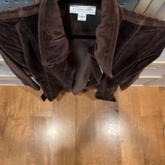 St. John  Sport Brown Velvet Jacket - Picture 7 of 8